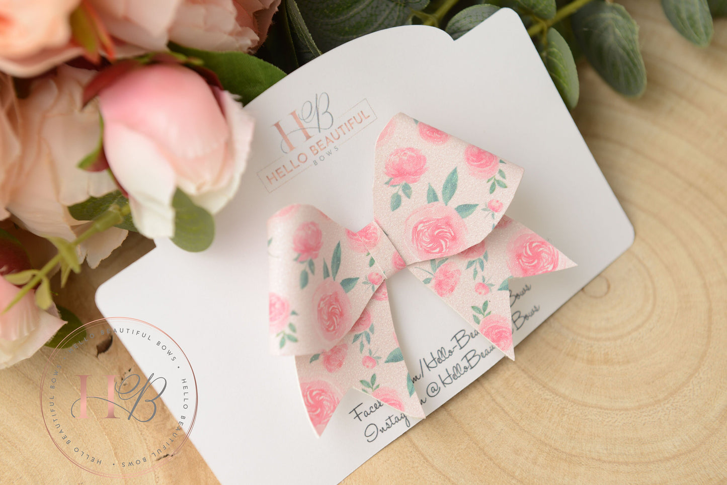 Pink Floral bow, Hair Bows, Hair clips, Girls pink floral dot Bow, Baby bow, Baby Headband, Girls Headband
