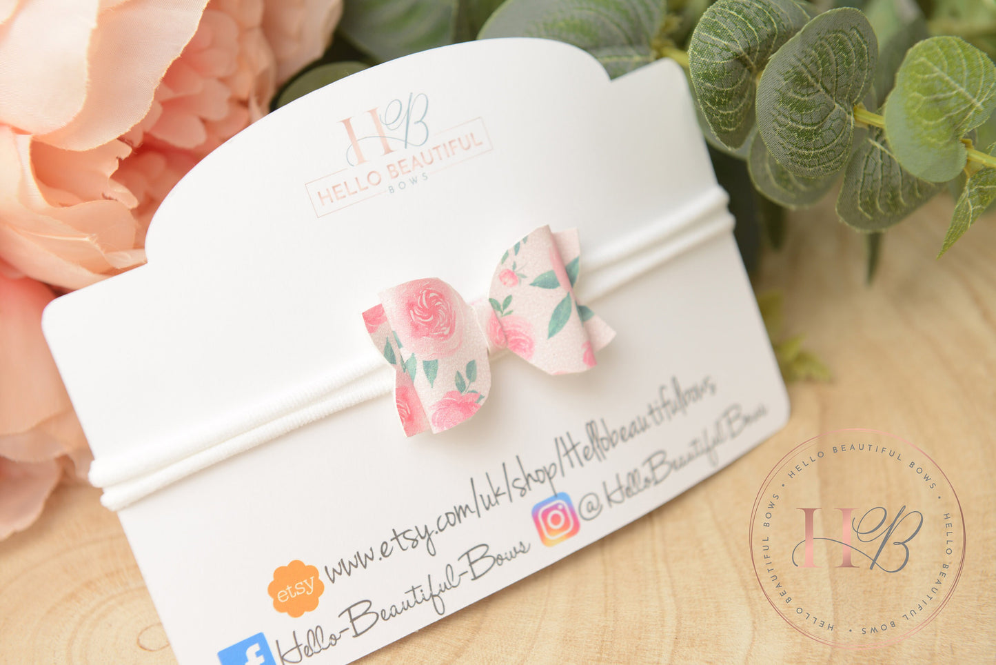 Pink Floral Baby girls headband, soft baby girls headband