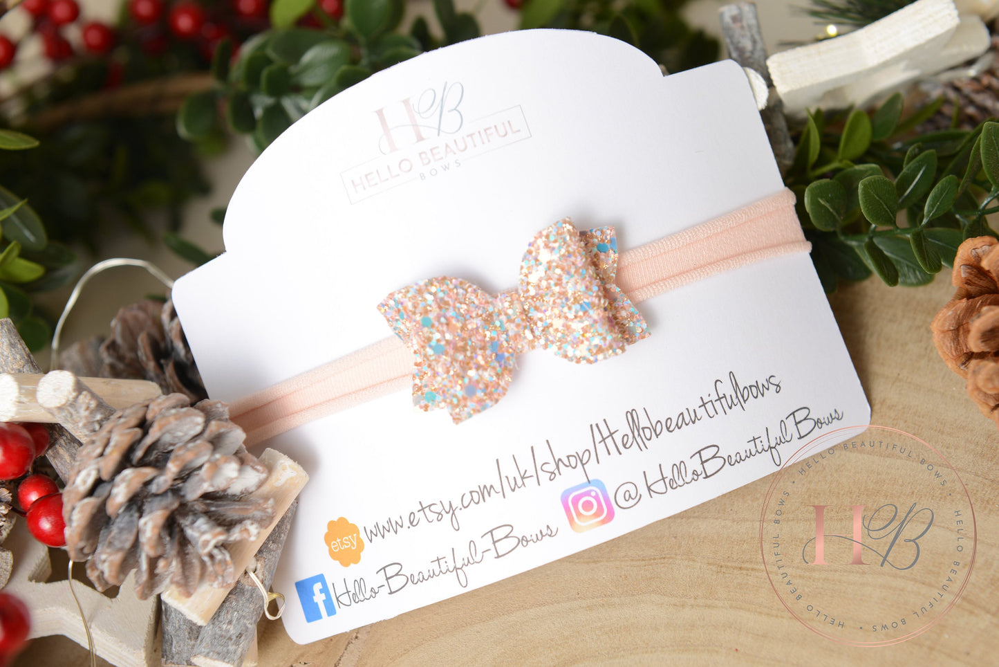 christmas baby headband, glitter headband, baby headband, newborn headband,