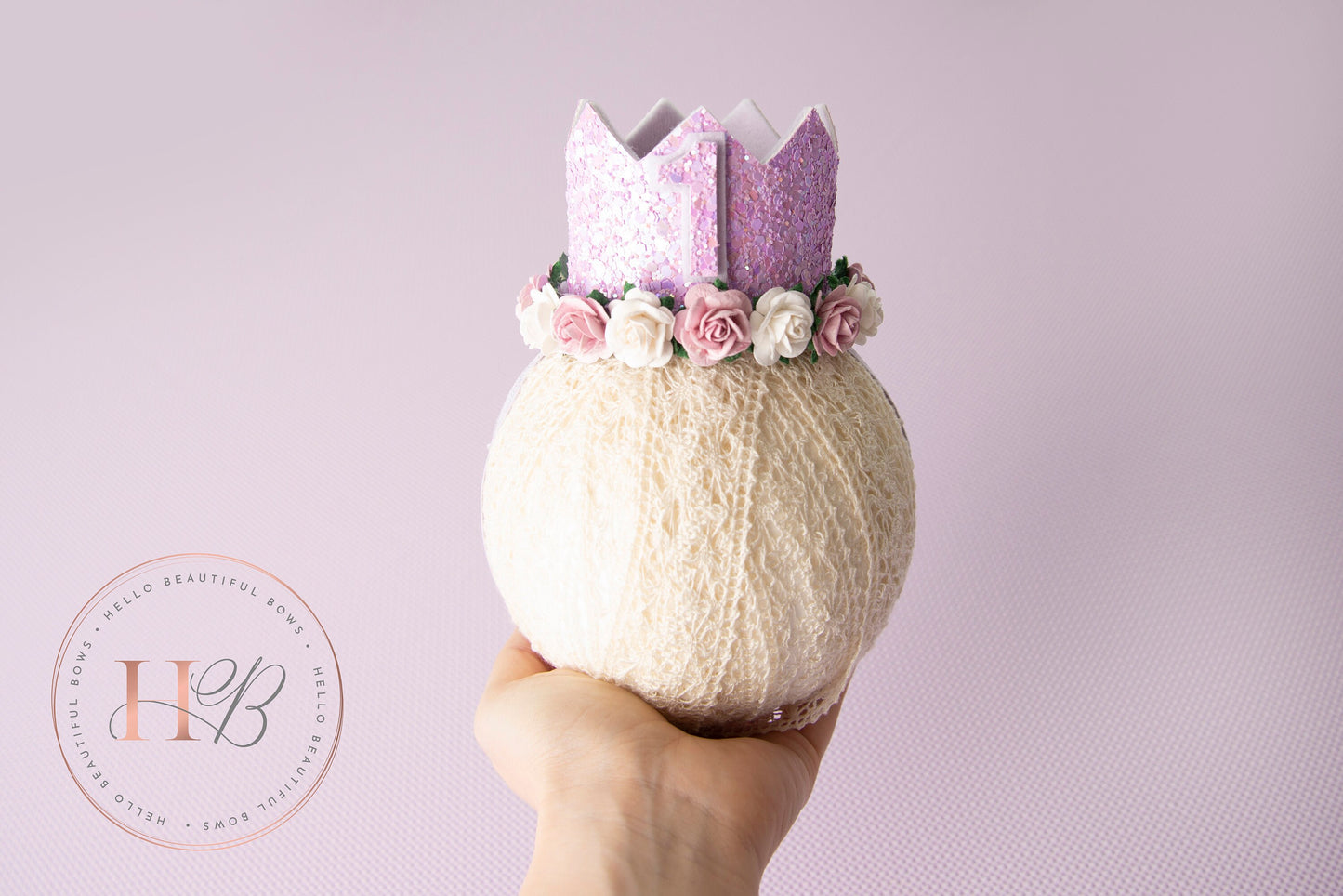 Lilac birthday crown, 1st birthday crown, 2nd birthday crown, Cake smash crown, birthday crown, glitter birthday crown