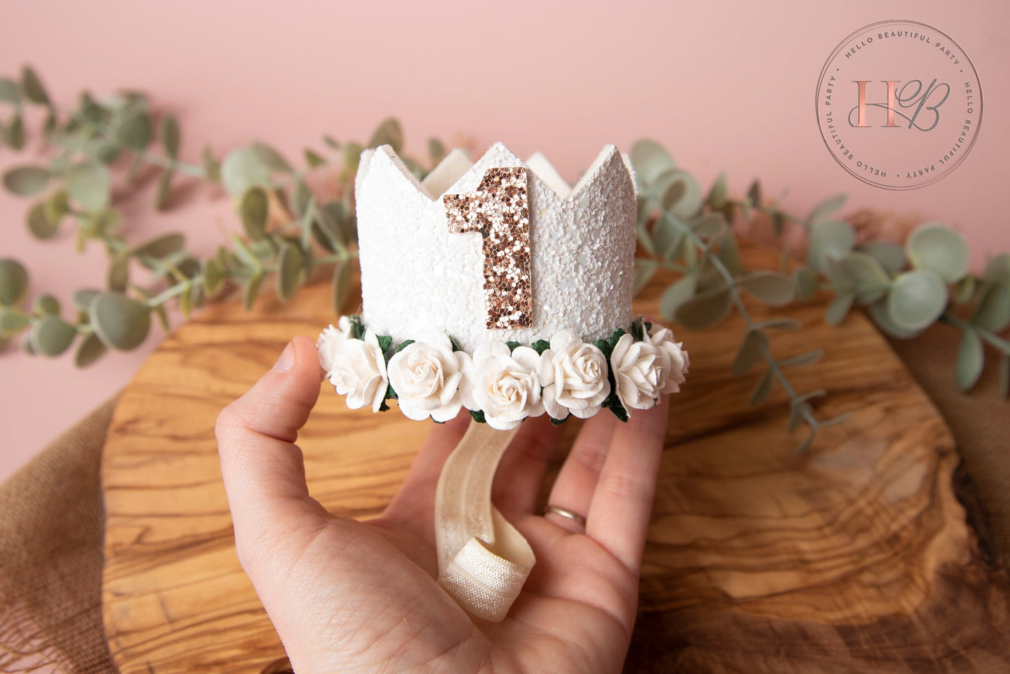 White birthday crown, 1st birthday crown, 2nd birthday crown, Cake smash crown, birthday crown, glitter birthday crown, first birthday girl
