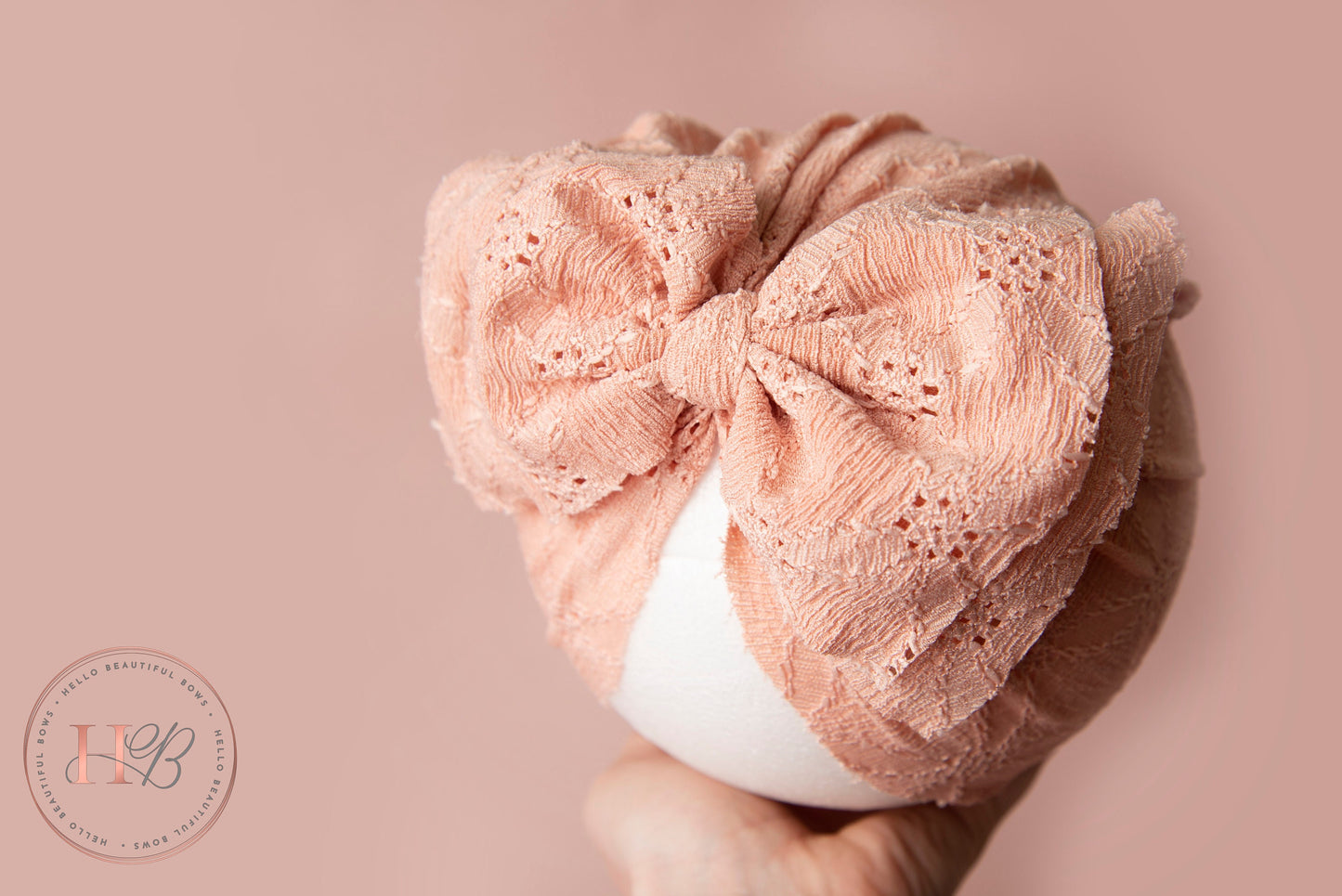 Baby turban, baby hat, baby accessory, baby shower gift, baby bow turban, summer turban, Brodrie peach Turban