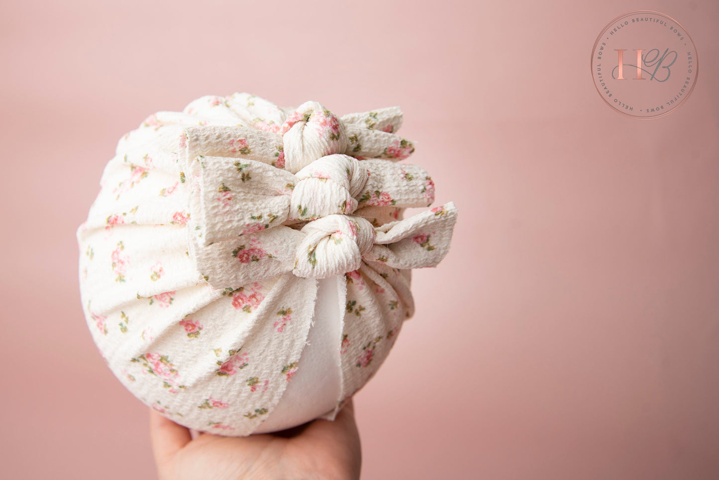 Baby turban, baby hat, baby accessory, baby shower gift, Cream Turban, baby bow turban, summer turban, floral Turban