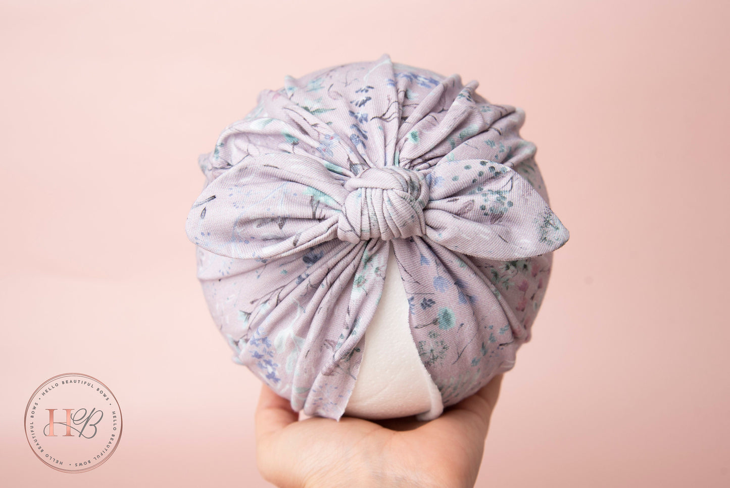 Baby turban, baby hat, baby accessory, baby shower gift, floral turban, baby bow turban, summer turban, lilac turban