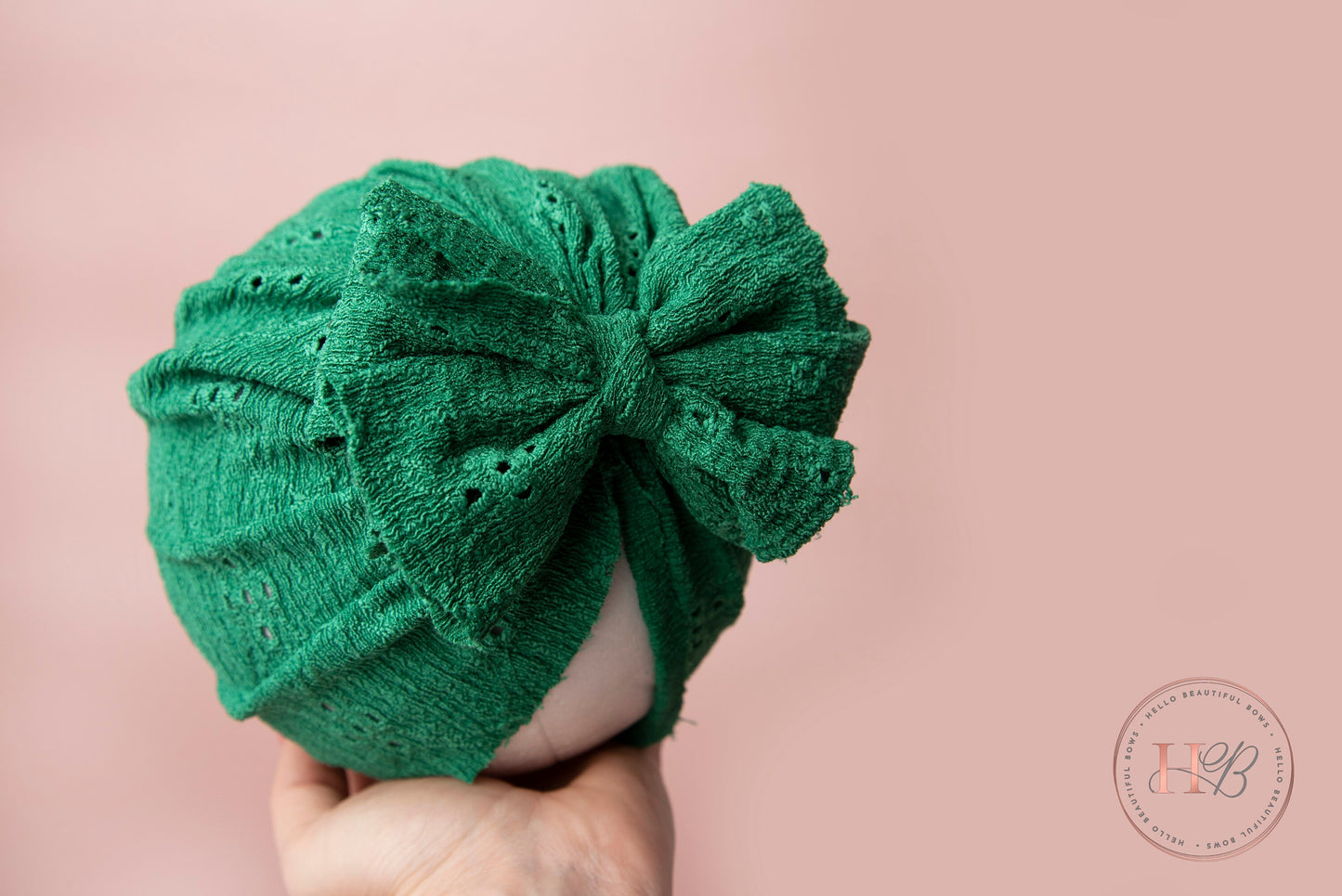 Baby turban, baby hat, baby accessory, baby shower gift, baby bow turban, summer turban, Brodrie green turban