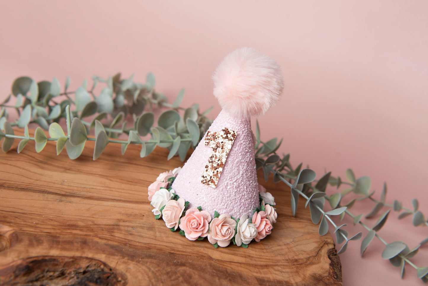 Pink birthday party hat, 1st birthday crown, 2nd birthday crown, Cake smash hat, birthday crown, party hat, first birthday girl,