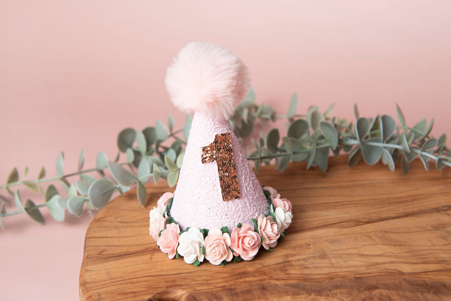 Pink birthday party hat, 1st birthday crown, 2nd birthday crown, Cake smash hat, birthday crown, party hat, first birthday girl,