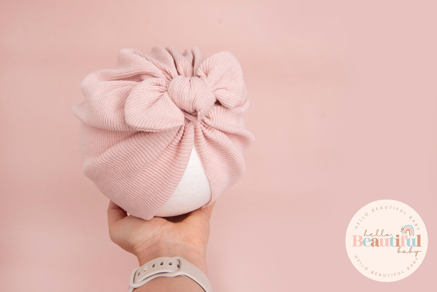 Baby turban, baby hat, baby accessory, baby shower gift, pink turban, bow turban, ribbed turban
