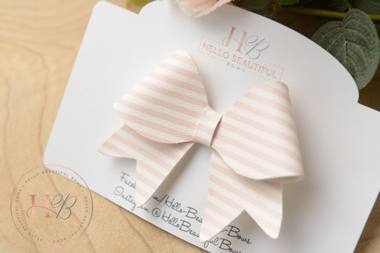 Pink Stripe Hair Bow, Hair bows, Hair clips, Girls pink stripe bow, Baby headband, girls headband
