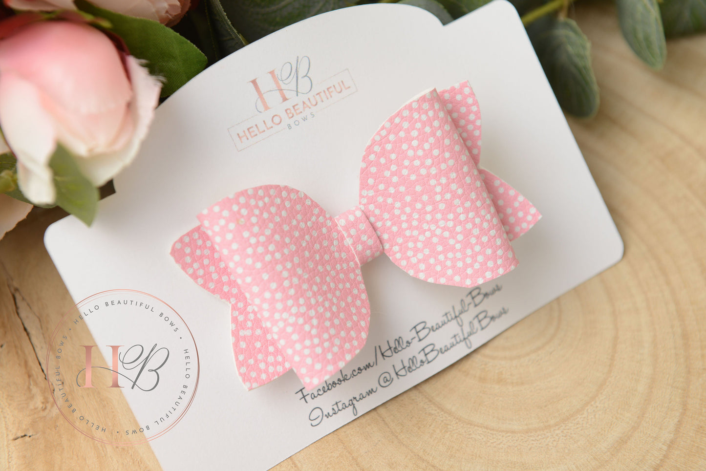 Pink and white polka dot bow, Hair Bows, Hair clips, Girls pink Polka dot Bow, Baby bow, Baby Headband, Girls Headband