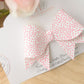 White and Pink polka dot bow, Hair Bows, Hair clips, Girls white and pink Polka dot Bow, Baby bow, Baby Headband, Girls Headband