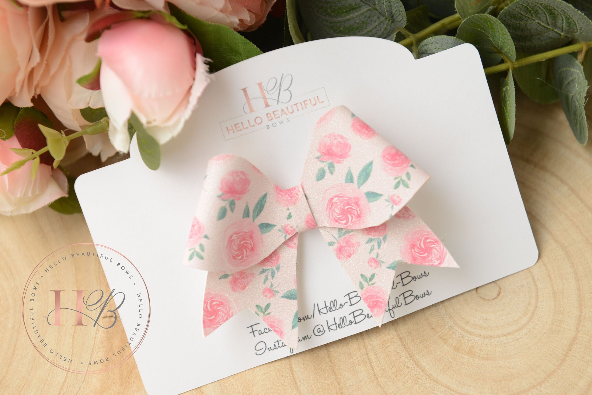 Pink Floral bow, Hair Bows, Hair clips, Girls pink floral dot Bow, Baby bow, Baby Headband, Girls Headband