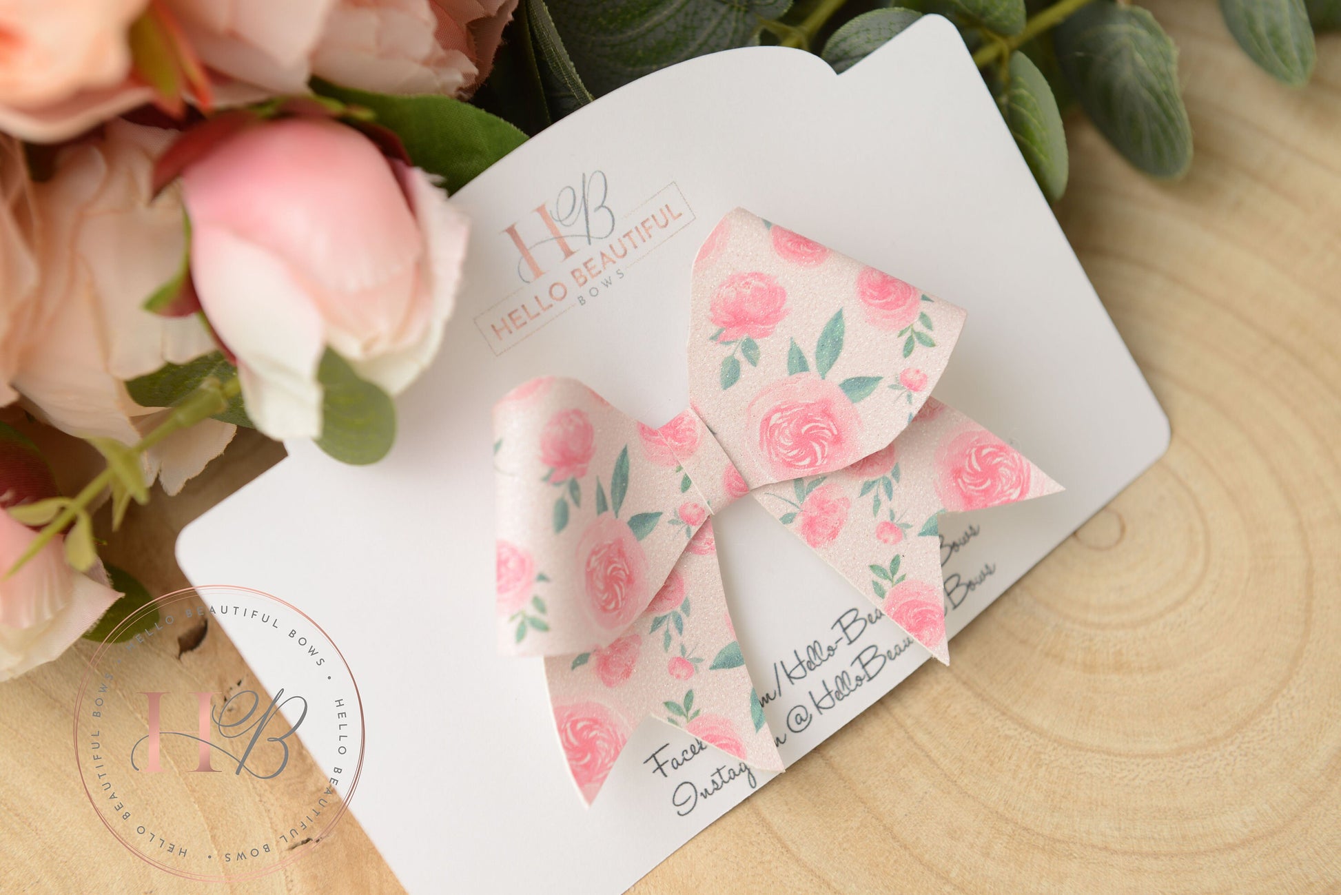 Pink Floral bow, Hair Bows, Hair clips, Girls pink floral dot Bow, Baby bow, Baby Headband, Girls Headband