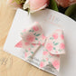Pink Floral bow, Hair Bows, Hair clips, Girls pink floral dot Bow, Baby bow, Baby Headband, Girls Headband