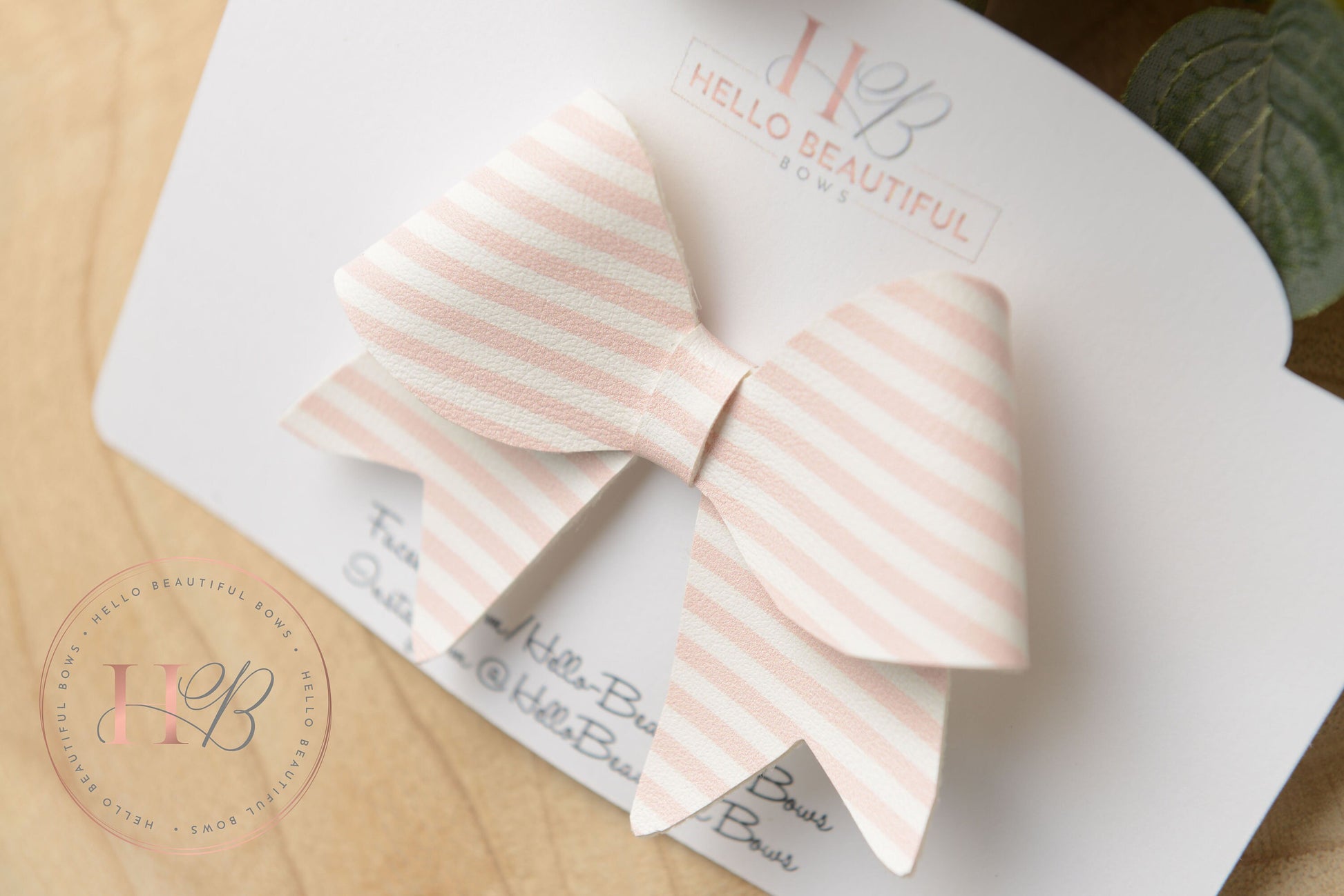 Pink Stripe Hair Bow, Hair bows, Hair clips, Girls pink stripe bow, Baby headband, girls headband