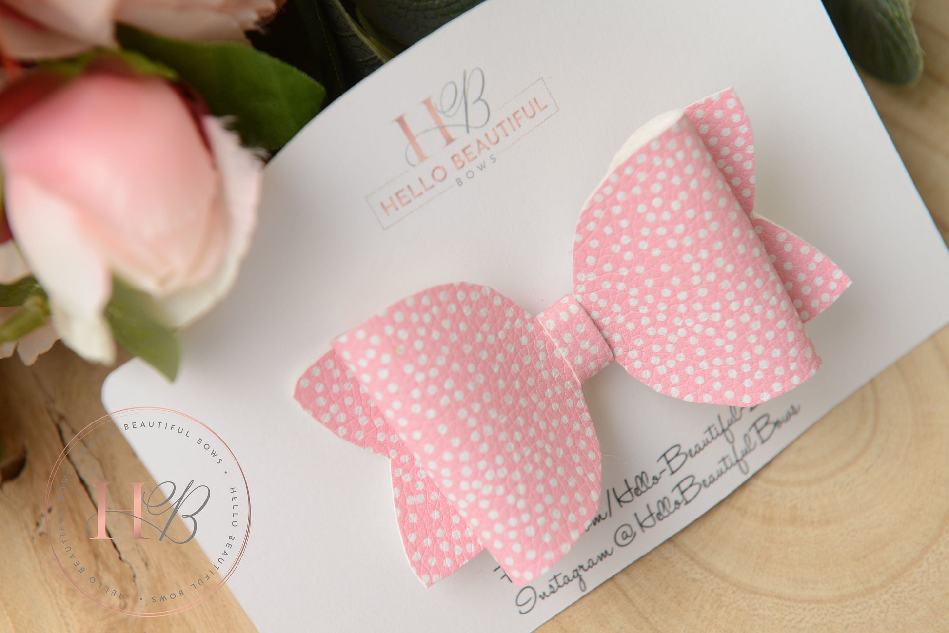Pink and white polka dot bow, Hair Bows, Hair clips, Girls pink Polka dot Bow, Baby bow, Baby Headband, Girls Headband