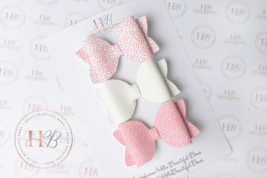The Pretty in Pink set , hair bow, hair bows, hair clips. girls bows, girl gifts.
