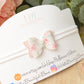 Pink and White Floral baby girls headband, soft headband, girls headband