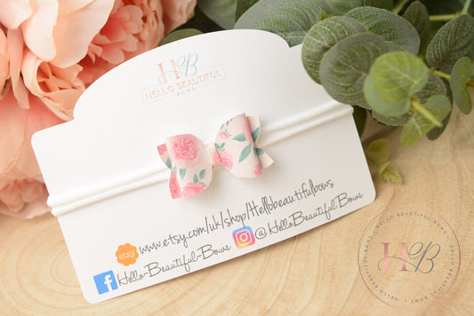 Pink Floral Baby girls headband, soft baby girls headband