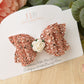 Rose Gold Glitter hair bows, Autumn hair bows, girls hair bows, hair clips, baby headbands