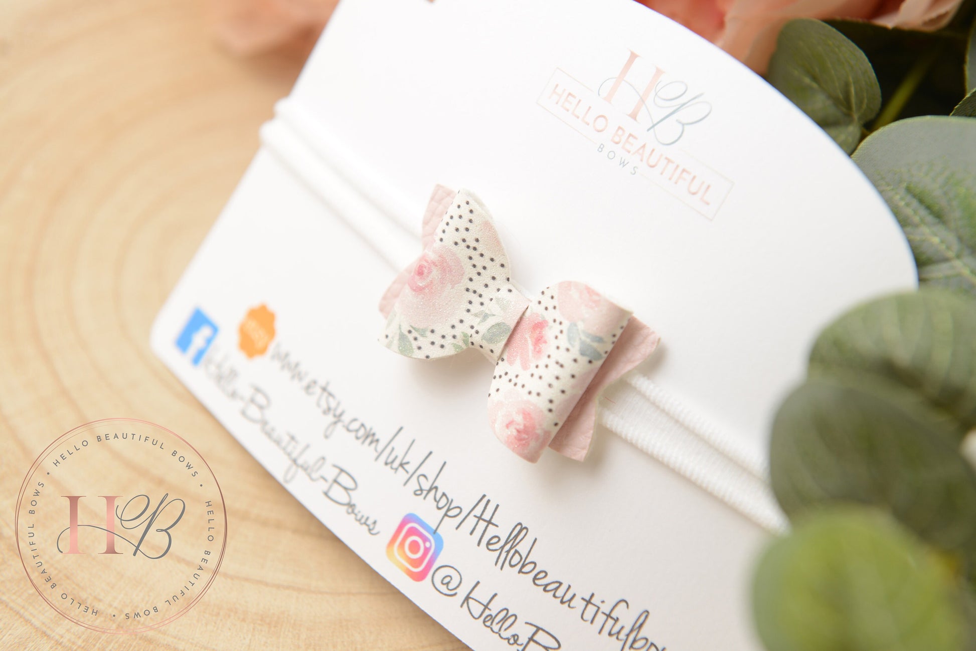 Pink and White Floral baby girls headband, soft headband, girls headband