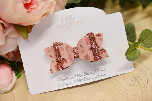Autumn Leaf bow, autumn hair bows, girls hair bow, hair clips, baby headbands