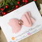 Beautiful baby pink felt hair bow, hair bow, Christmas hair bow, baby pink girls headband, baby headband, girls hair bows