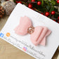 Beautiful baby pink felt hair bow, hair bow, Christmas hair bow, baby pink girls headband, baby headband, girls hair bows