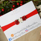 christmas baby headband, flower headband, red baby headband, newborn headband,