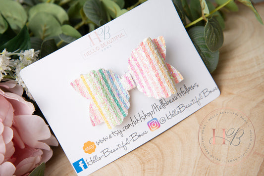 pastel glitter stripe hair bow, hair bows, hair clips girls pastel glitter bow, baby bow baby headband girls headband