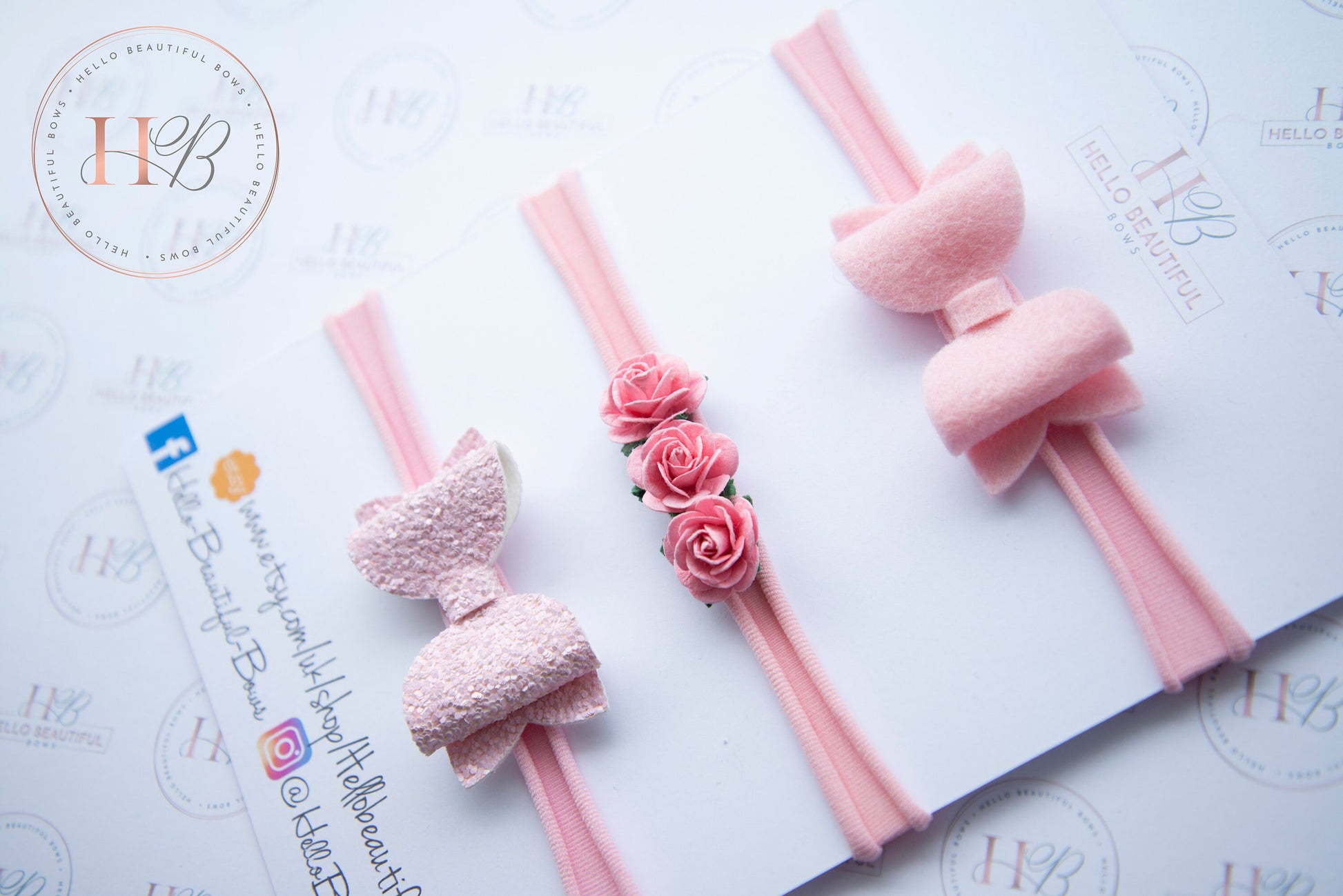 Baby headbands, baby girl headbands, spring headbands, baby bows, hair bows, baby girl gift, pink headbands
