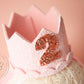 pink birthday crown, 1st birthday crown, 2nd birthday crown, Cake smash crown, birthday crown, glitter birthday crown