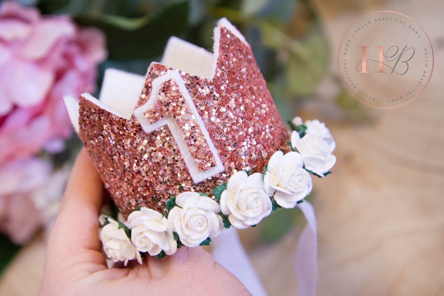 Rose gold birthday crown, 1st birthday crown, 2nd birthday crown, Cake smash crown, birthday crown, glitter birthday crown