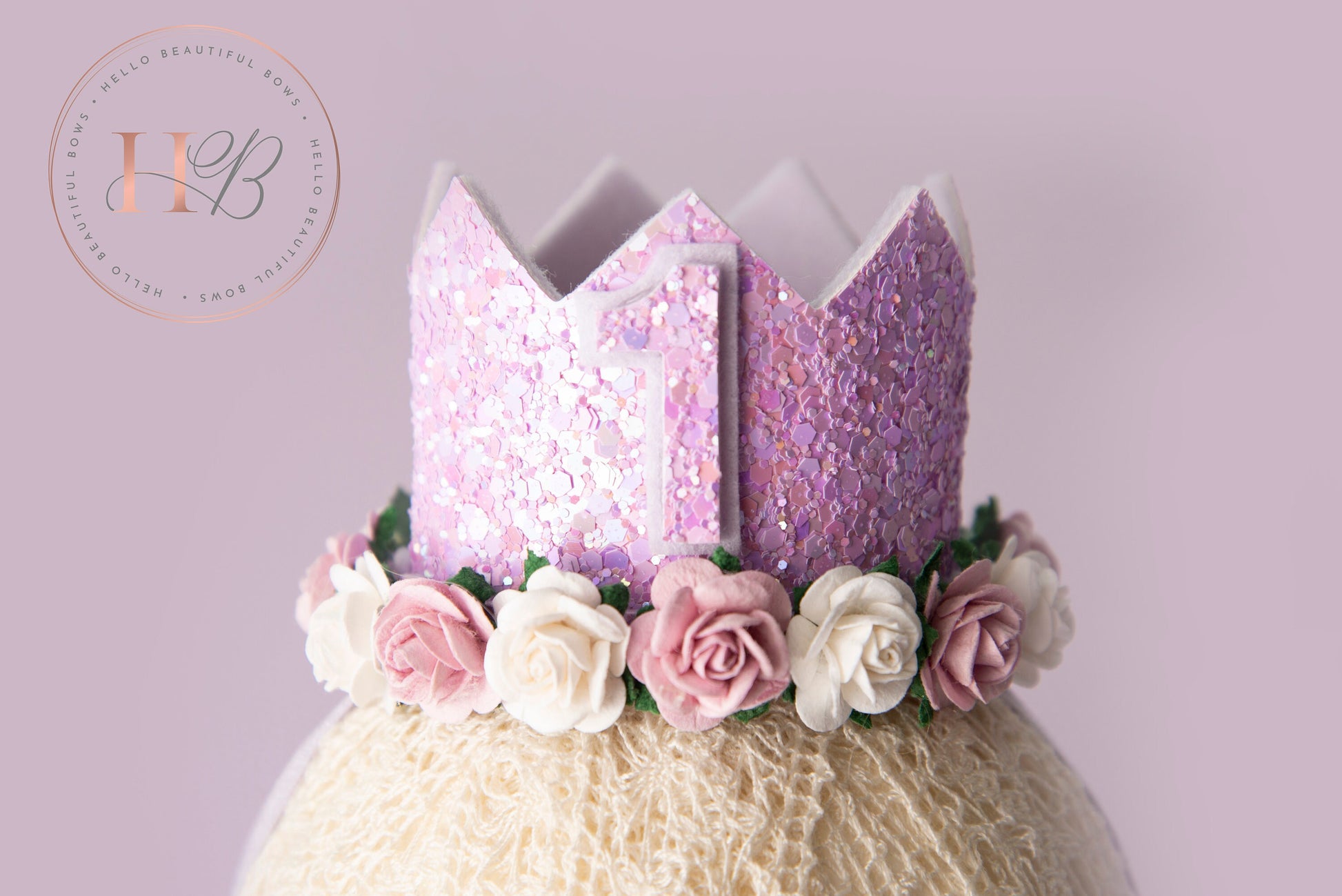 Lilac birthday crown, 1st birthday crown, 2nd birthday crown, Cake smash crown, birthday crown, glitter birthday crown