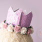 Lilac birthday crown, 1st birthday crown, 2nd birthday crown, Cake smash crown, birthday crown, glitter birthday crown