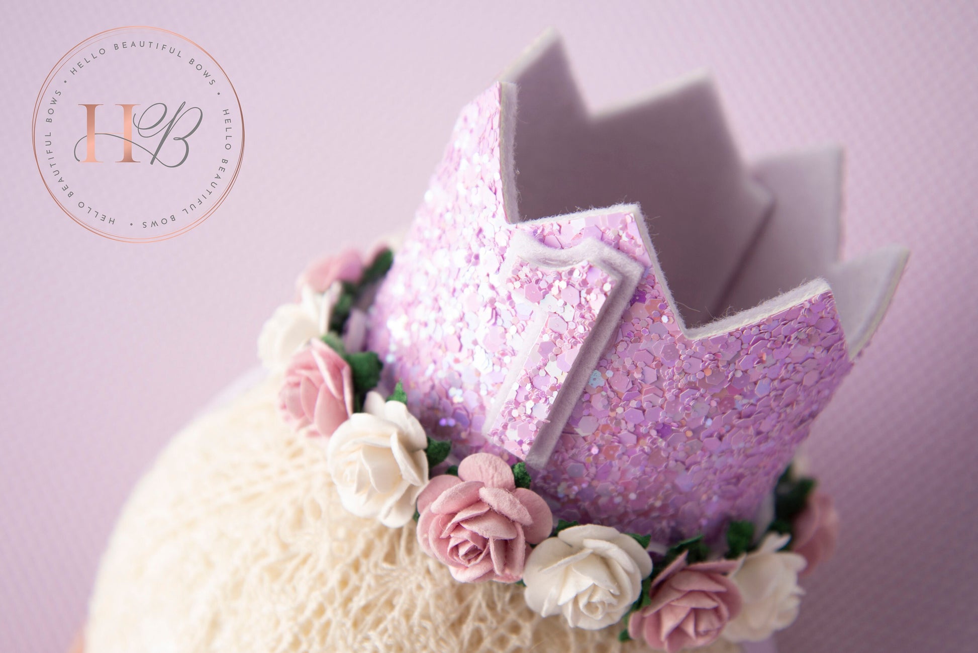 Lilac birthday crown, 1st birthday crown, 2nd birthday crown, Cake smash crown, birthday crown, glitter birthday crown