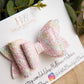 glitter hair bow, tye die hair bow, girls hair bows, hair clips, baby headbands, girls headband, girls glitter bows