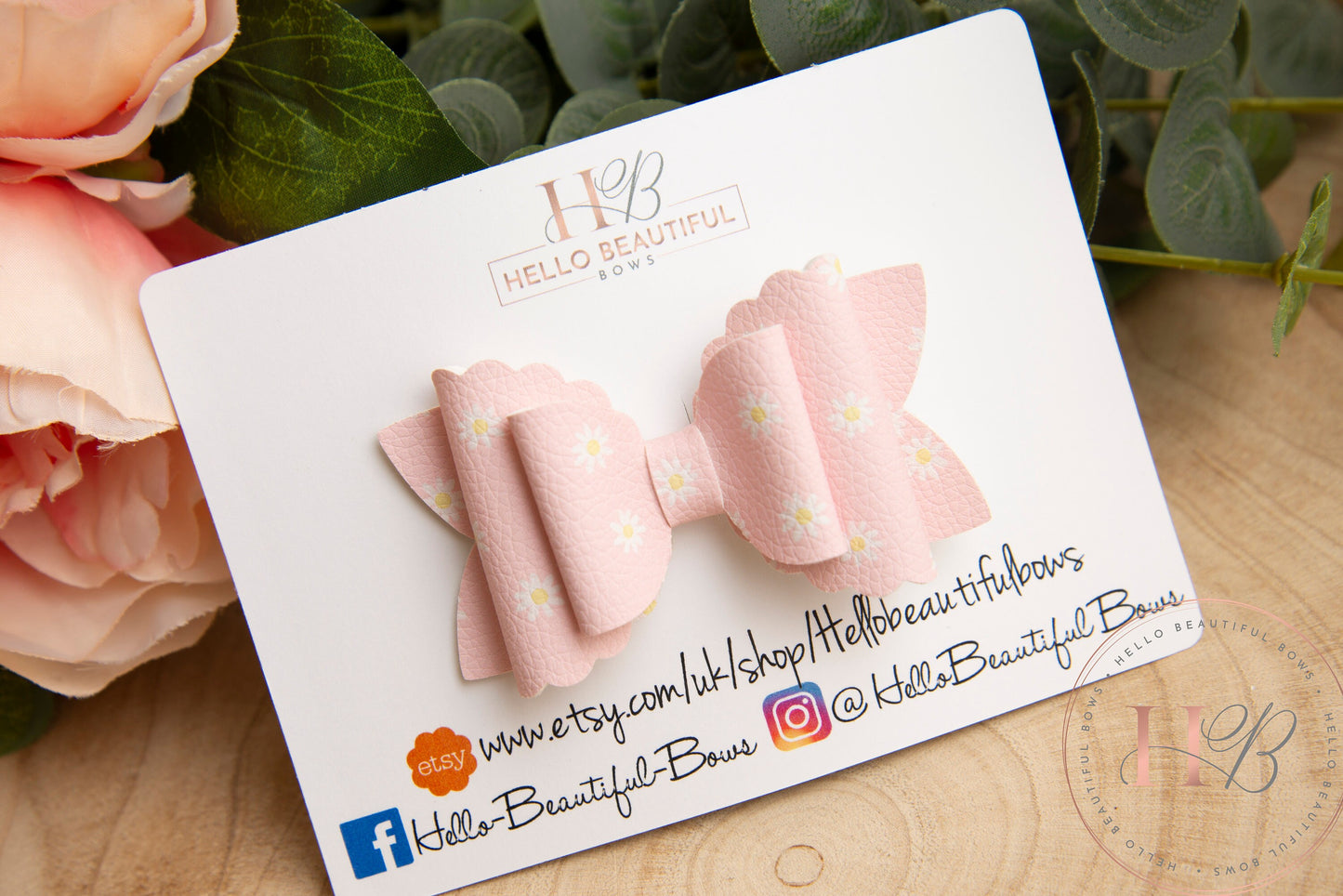 pink daisy hair bow, summer hair bows, daisy hair bow, floral hair bow, girls headbands, girls hair bow, baby hair bow, baby headband