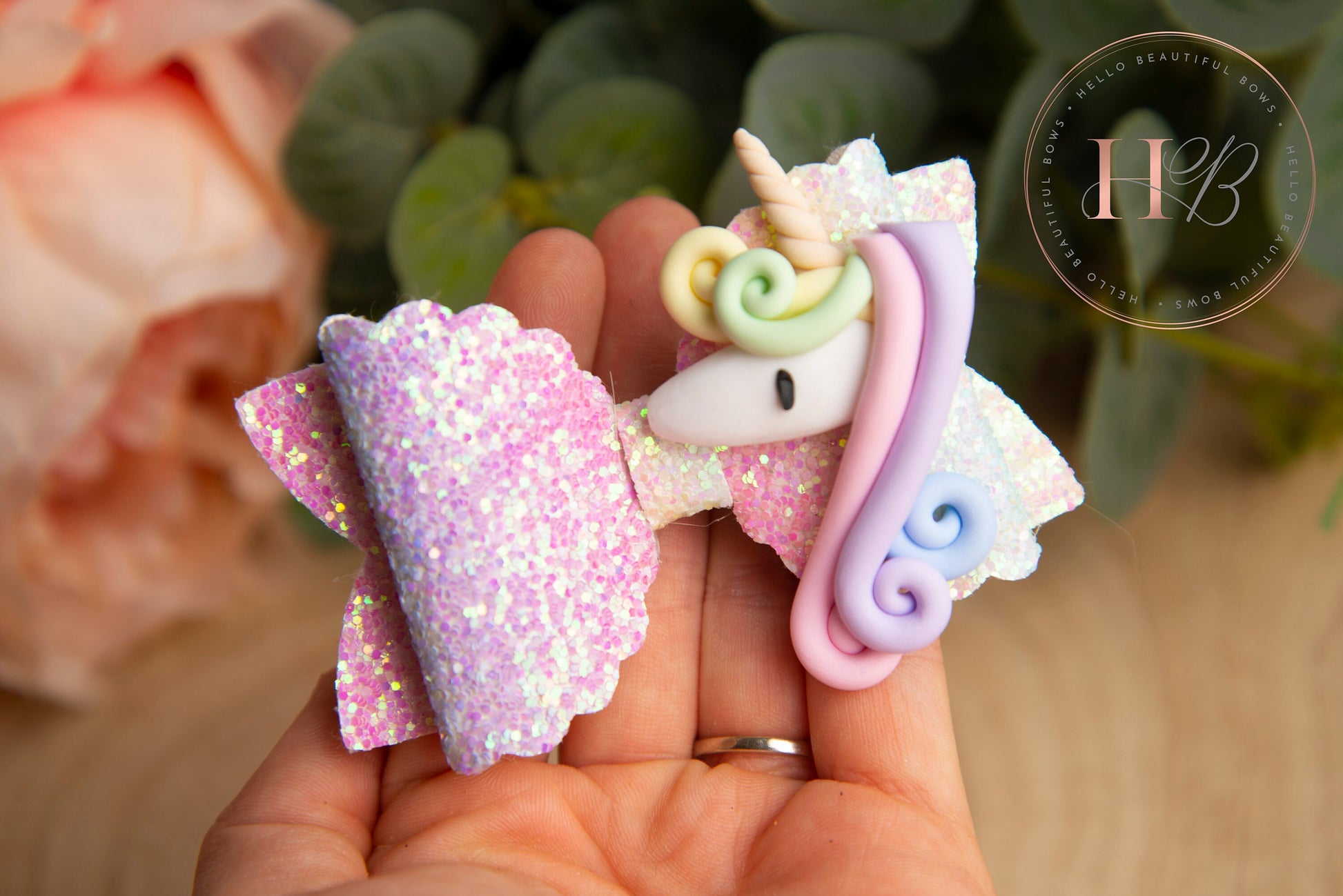 Unicorn hair bow, Summer hair bows, rainbow glitter hair bow, glitter headbands, girls hair bow, baby hair bow, baby headband
