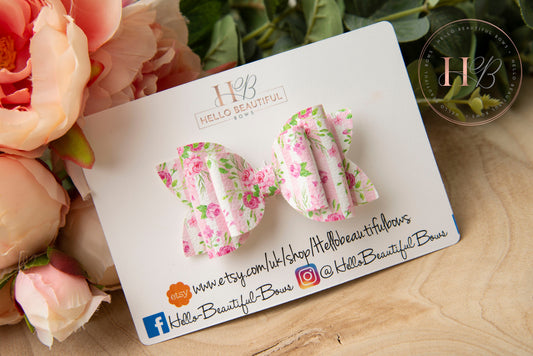 Summer floral hair bow, girls hair bows, summer hair bow, hair clips, baby headbands, girls headband, girls bows