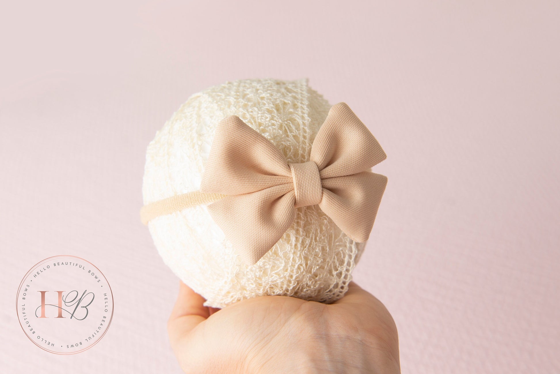 beige baby headband, baby headbands, baby girl headbands, soft headbands, baby bows, hair bows, baby hair bow, hair accessories