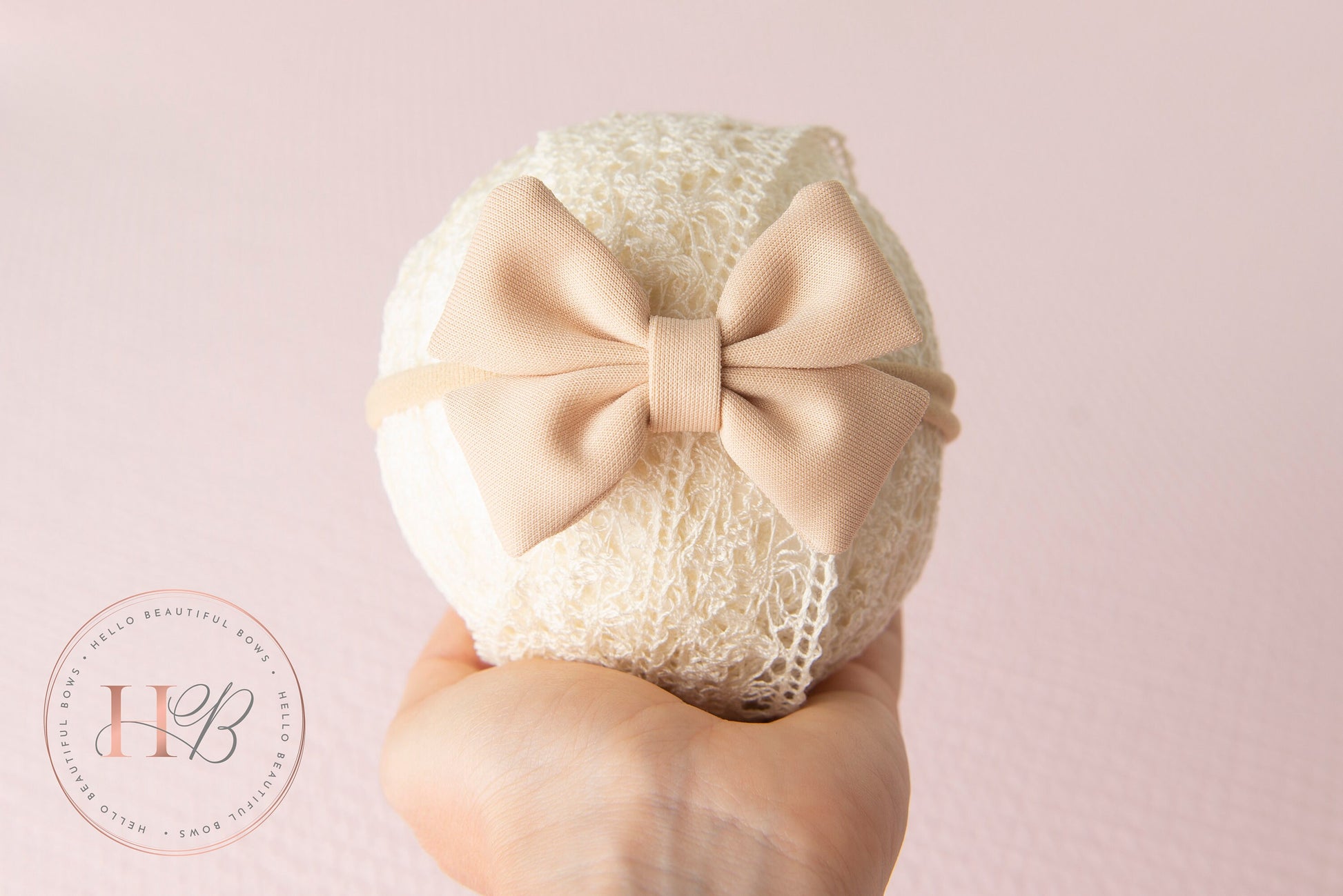 beige baby headband, baby headbands, baby girl headbands, soft headbands, baby bows, hair bows, baby hair bow, hair accessories