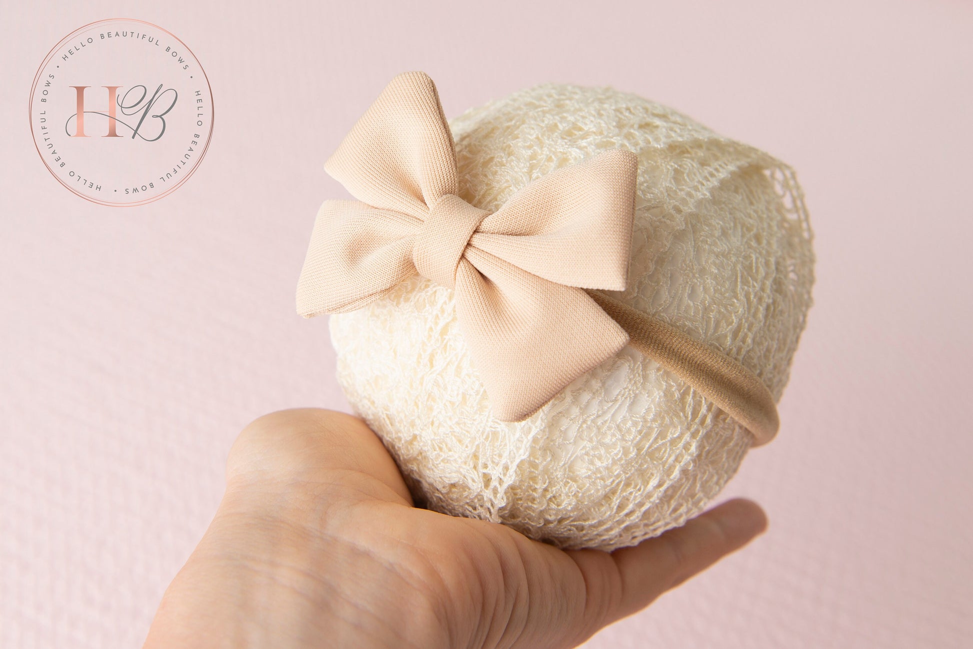 beige baby headband, baby headbands, baby girl headbands, soft headbands, baby bows, hair bows, baby hair bow, hair accessories