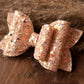 Autumn hair bows, girls hair bows, hair clips, baby headbands, peach glitter hair bow, hair clip, hair bow
