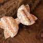 Autumn hair bows, girls hair bows, hair clips, baby headbands, peach glitter hair bow, hair clip, hair bow