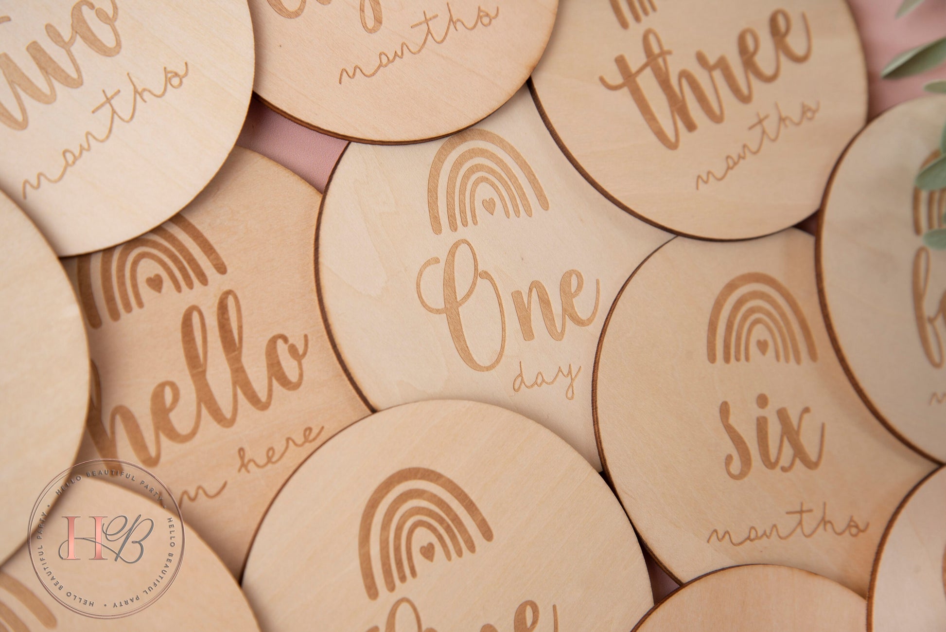 Wooden Milstone Discs, Baby shower gift, Photo prop plaque, rainbow milestone discs, baby milestone discs, wooden discs