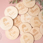 Wooden Milstone Discs, Baby shower gift, Photo prop plaque, rainbow milestone discs, baby milestone discs, wooden discs