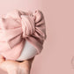 Baby turban, baby hat, baby accessory, baby shower gift, pink turban, baby bow turban, summer turban, ribbed turban