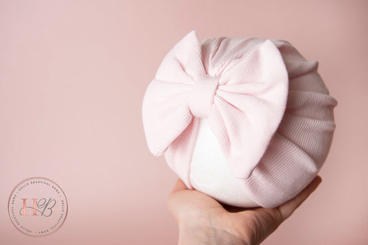 Baby turban, baby hat, baby accessory, baby shower gift, baby pink turban, baby bow turban, autumn turban, ribbed turban