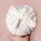 Baby turban, baby hat, baby accessory, baby shower gift, white turban, baby bow turban, summer turban, ribbed turban
